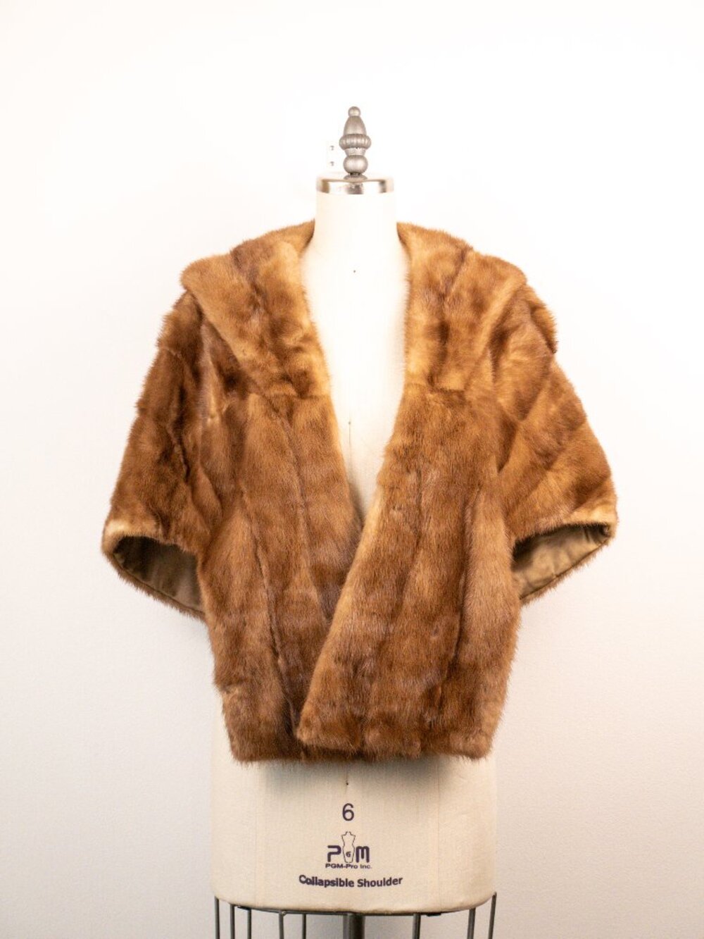 Vintage Brown Mink Fur Cape Stole Shawl Wrap